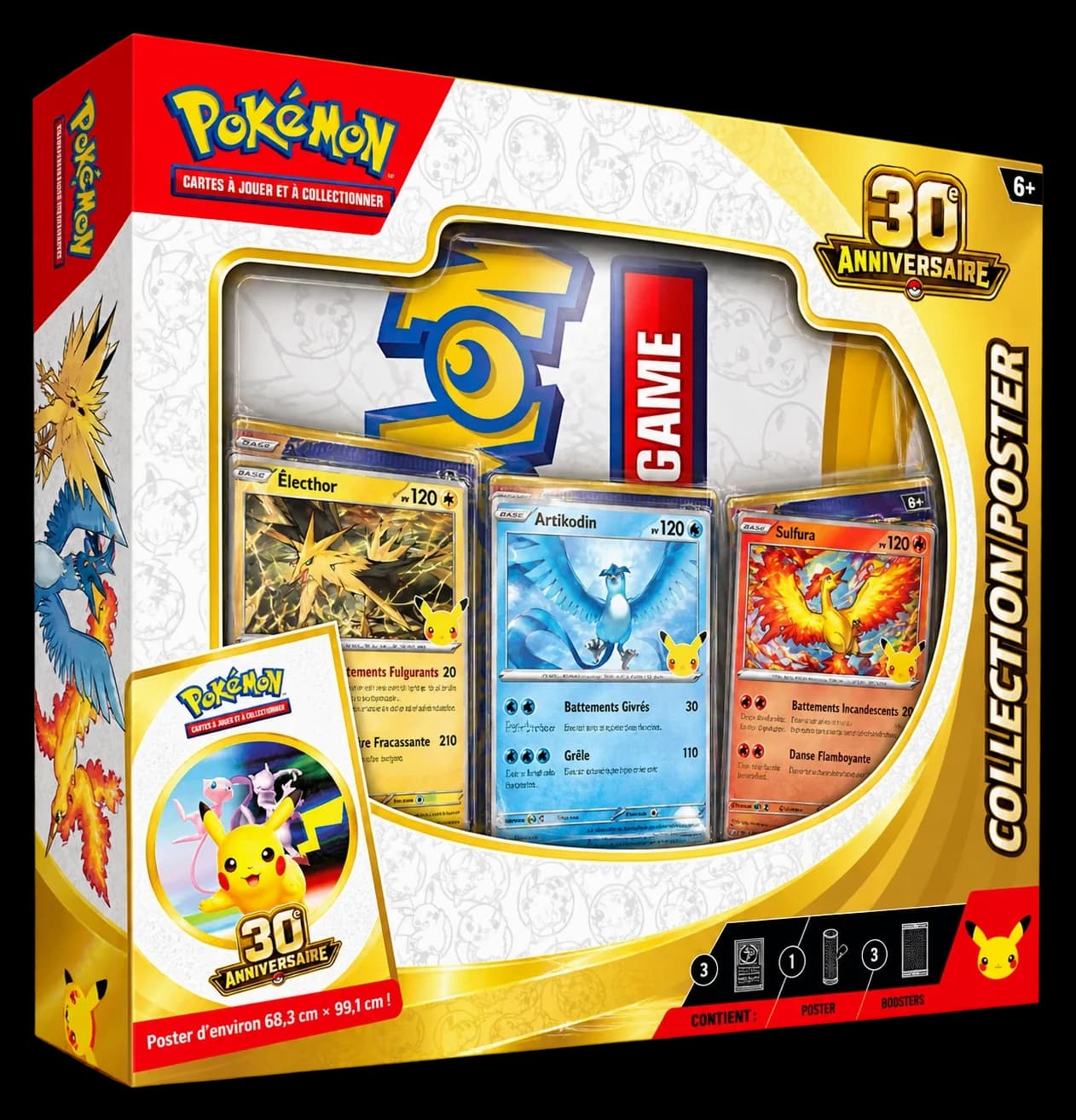 Collection Poster JCC Pokémon 30ᵉ Anniversaire — Artikodin, Électhor, Sulfura