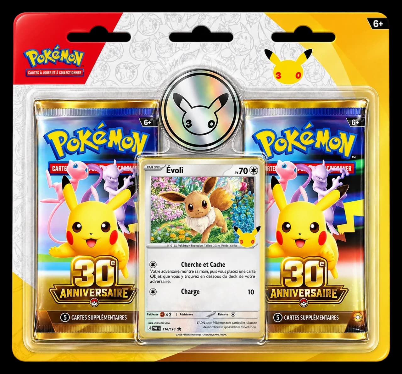 Duopack (blister de 2 boosters) JCC Pokémon 30ᵉ Anniversaire — promo Évoli